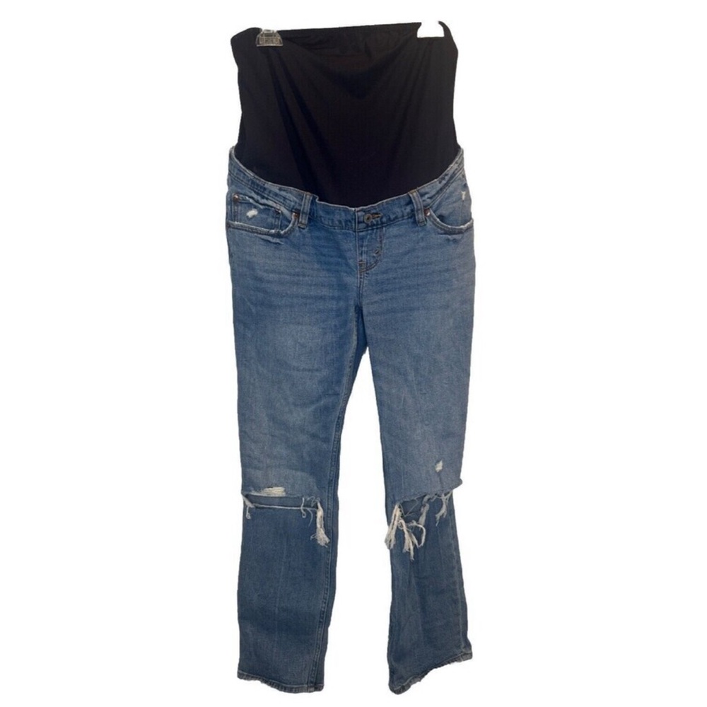 Abercrombie & Fitch The Ankle Straight Distressed MATERNITY Jeans Size 27/4Long